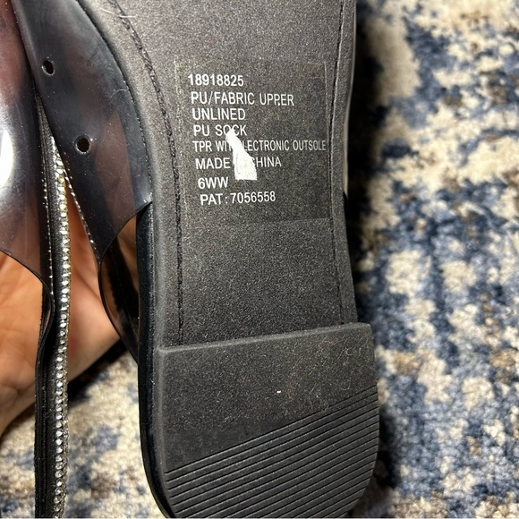 Torrid Black & Silver Jeweled Pointed Toe Slingback Flats 6 Extra Wide Width - Picture 11 of 12